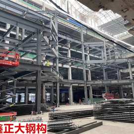 钢结构厂房设计加工Q355B材质组合钢构钢梁钢柱钢结构平台钢格柱