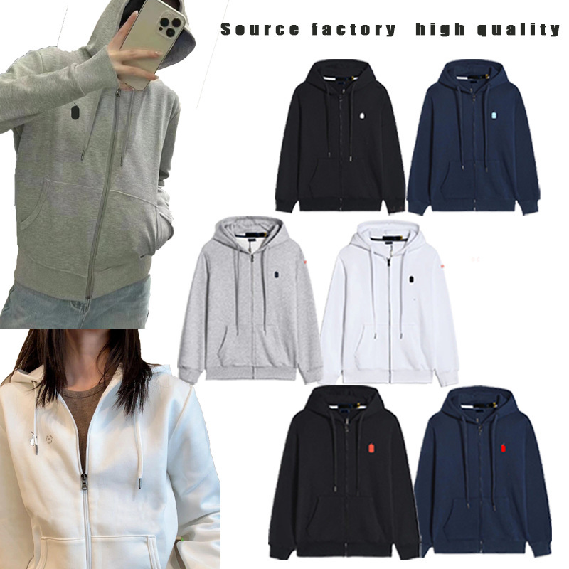 Spring and Autumn Style Polo Long-Sleeved Sweatshirt for Men, Casual Pure Cotton Solid Color Embroidered Pony Logo Zipper Cardigan Sweatshirt Spring and Autumn Style Polo Long-Sleeved Sweatshirt for Men, Casual Pure Cotton Solid Color Embroidered Pony Logo Zipper Cardigan Sweatshirt