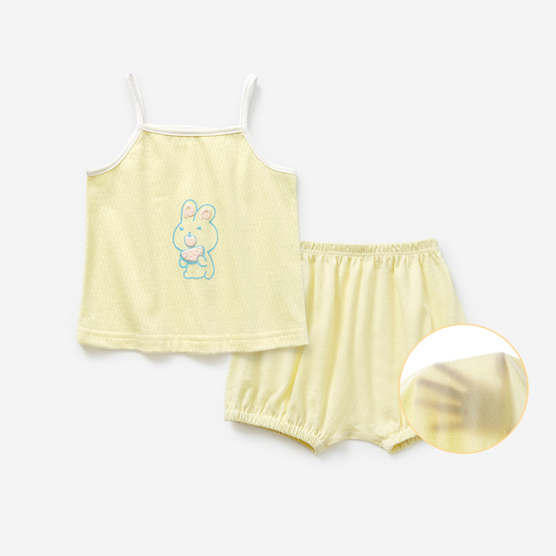 Bebé niña chaleco traje de las niñas Sling verano Niño Pantalones cortos delgados de dos piezas sin mangas split Bebé Ropa de verano