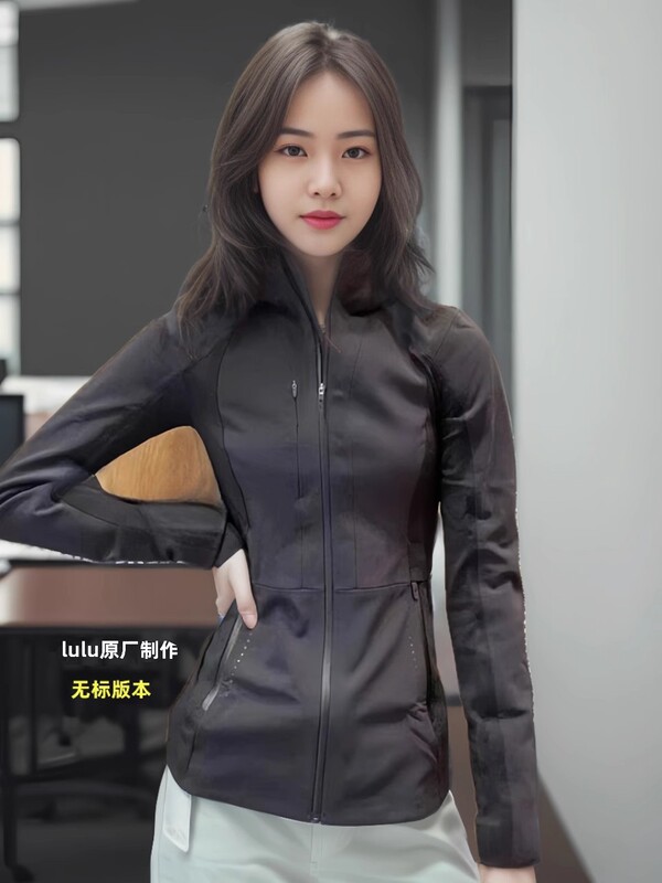 lulu春季软壳连帽显瘦夹克冲锋衣同款女士户外徒步修腰款棒球服|undefined