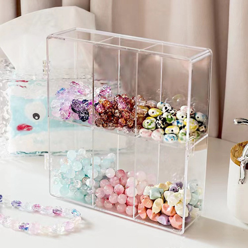 Beaded storage box cream glue diy material loose beads handmade beaded box dustproof multi-grid box drawer