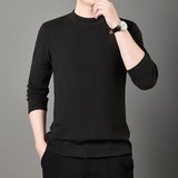 Мужской двусторонний бархатный демисезонный лонгслив, базовая приятная телу толстовка, высокий воротник