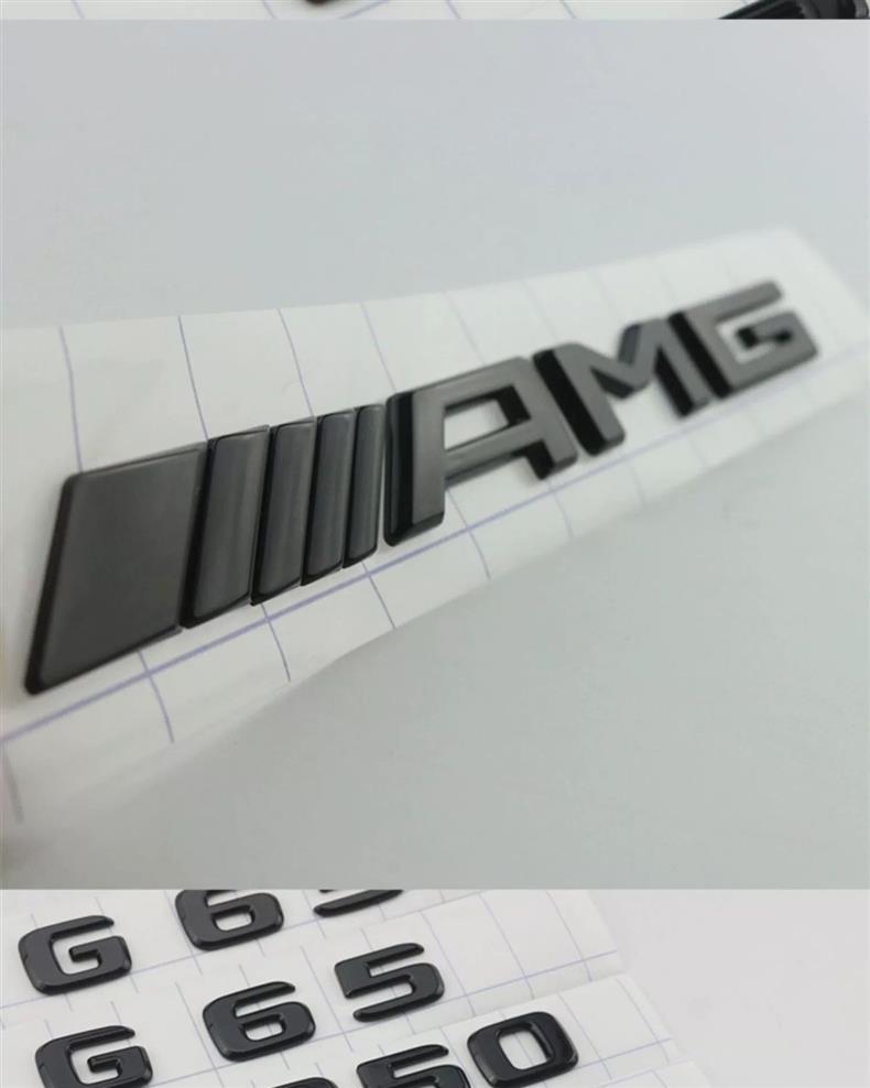 Mercedes-Benz G-Class G500 emblem, G63 lettering, AMG car stickers, 65 rear badge, V8 BITURBO side badge, black
