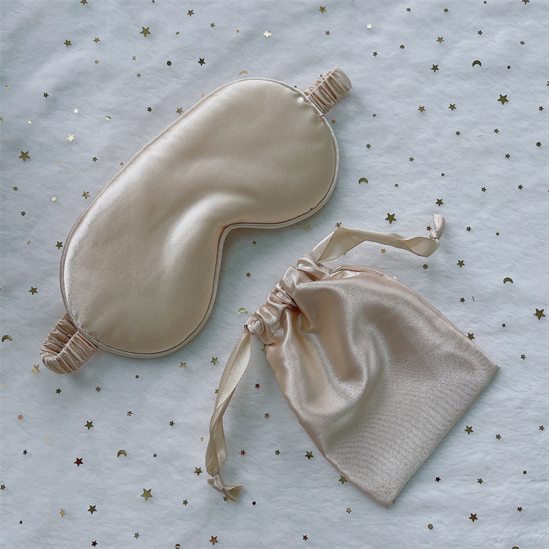 En stock máscara de ojo de seda artificial lazo bolsa nudo regalo de boda traje de seda sueño sombreado máscara de ojo