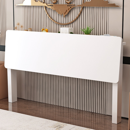 Customized solid wood headboard 1.5m white simple backboard new Chinese style 1.8 tatami double bedside table