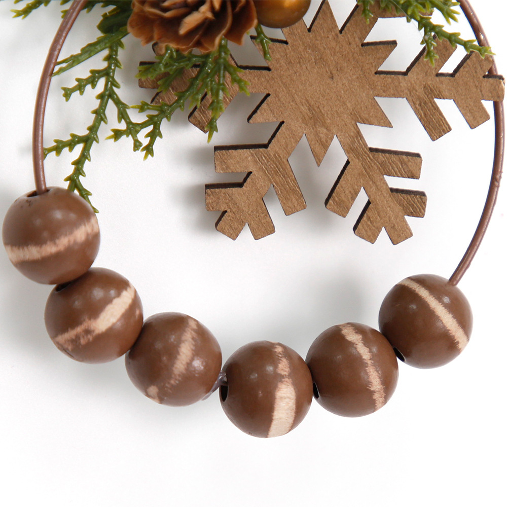 Adorno Navideño Transfronterizo, Guirnalda de Piñas de Pino, Decoración para Árbol de Navidad, Colgante de Copo de Nieve, Hojas Simuladas, Frutos Rojos, Adorno Colgante DIY