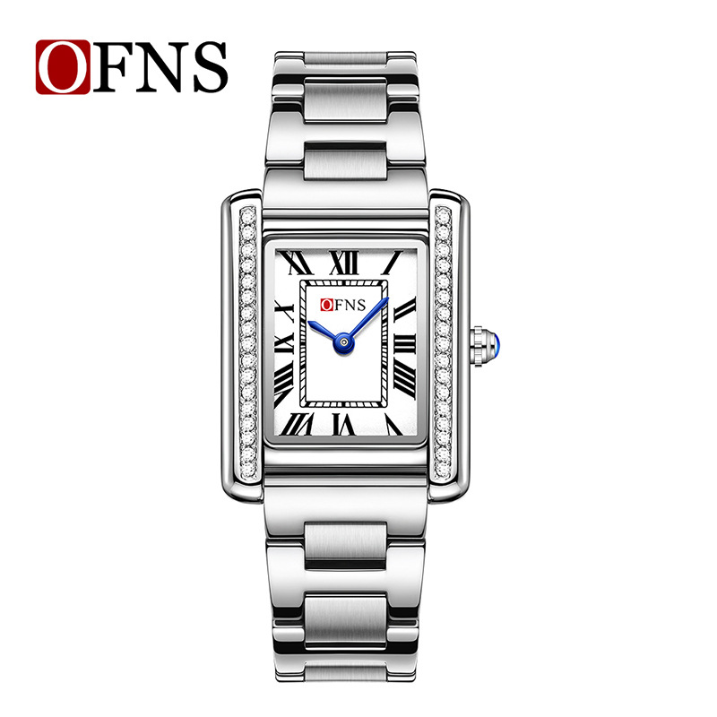 O'Fanni's Hot Sale Retro Diamond Quartz Watch Roman Scale Square Dial Waterproof Couple Quartz Watch