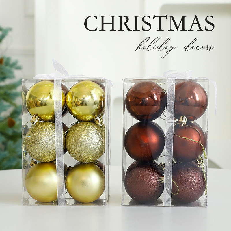 Navidad decoración bola de plástico fiestas colgantes bolas colgantes bolas clásicas barril galvanizadas bolas de Navidad al por mayor en stock