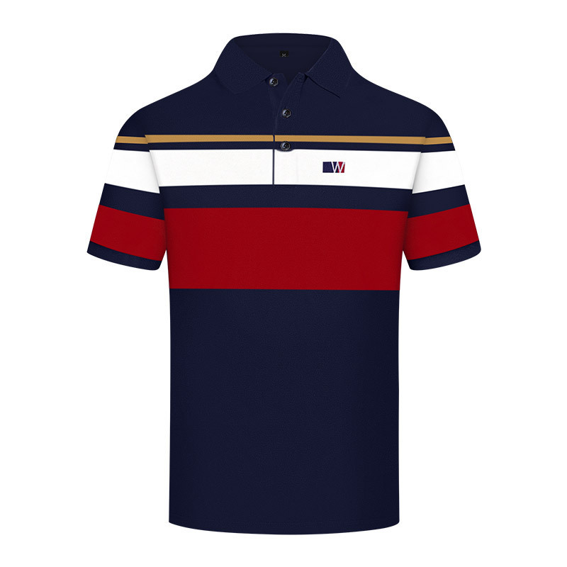 King's Paul Polo Shirt Men's High-end Sense Business Top Striped Short-sleeved T-shirt Men's Collar T-shirt Polo Shirt