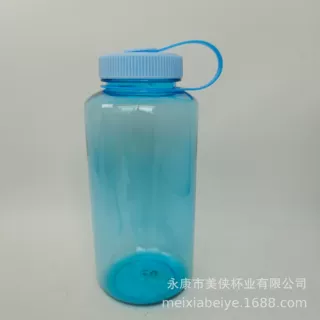 跨境定制1000ml塑料水壶1L户外广口运动水杯便捷提手32oz宽口太空