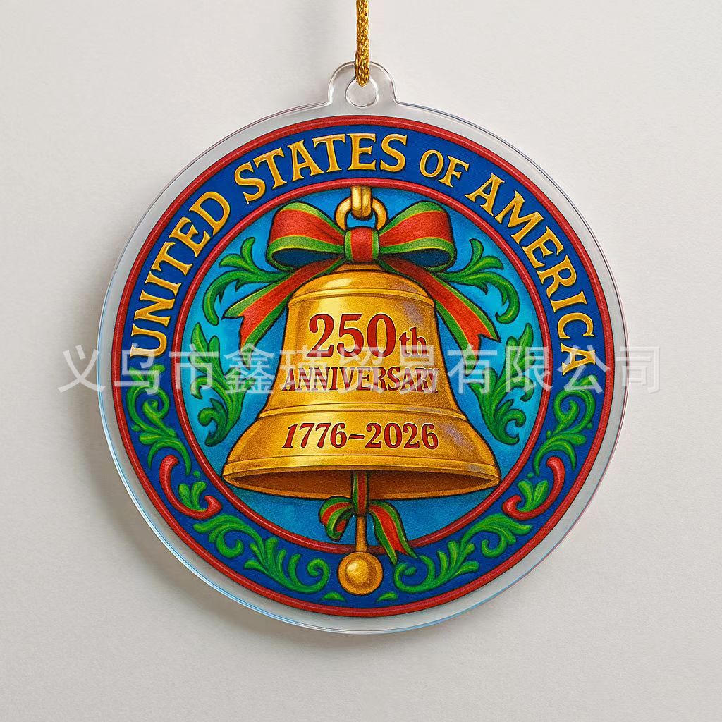 Nuevos productos transfronterizos Estados Unidos 250 aniversario Bell Ornament acrílico