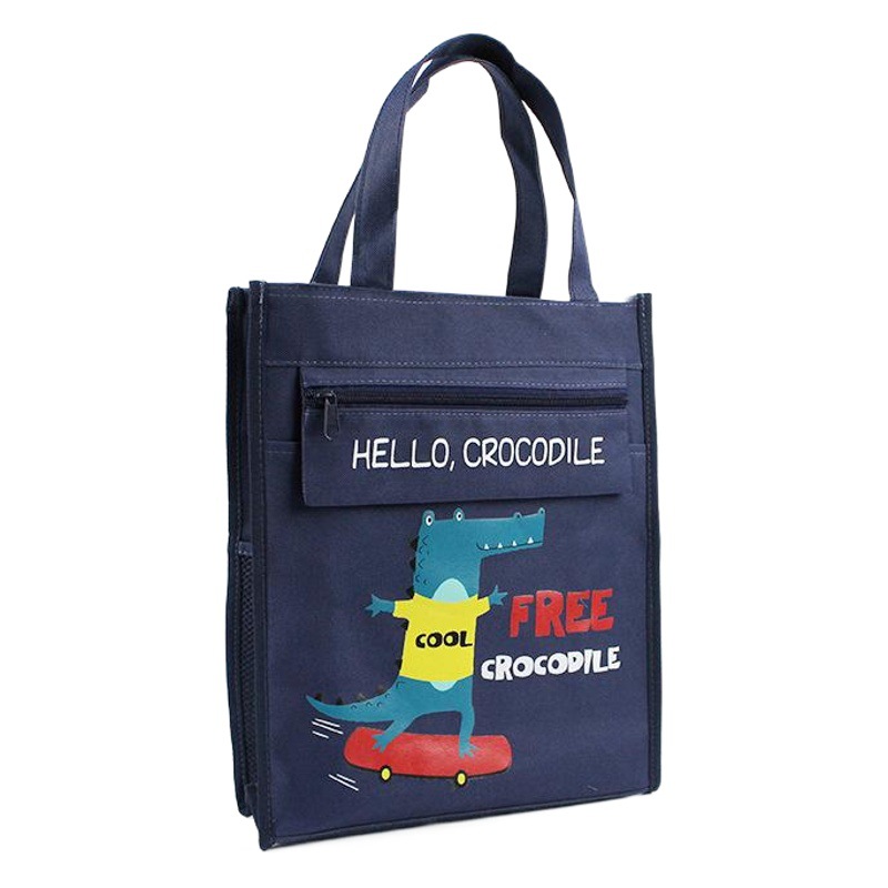 Clase de arte para niños Bolsa tutorial de lona que lleva a mano de gran capacidad bolso impermeable masculino y femenino estudiante de escuela primaria libro de dibujos animados bolsa de transporte