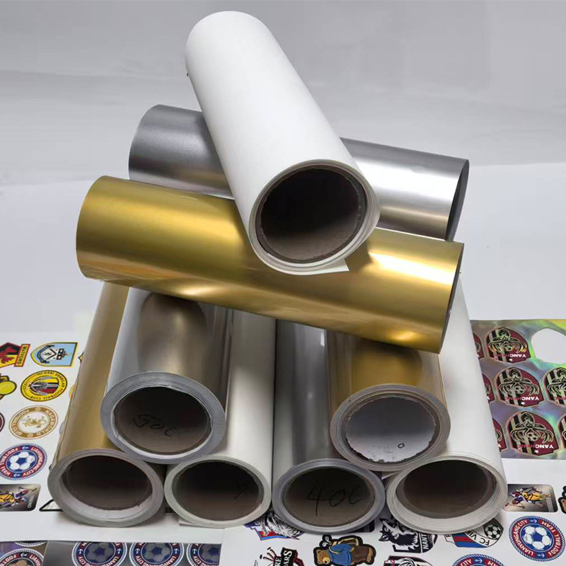 Adhesivo en relieve concavo PE logotipo transparente adhesivo de película de luz estampado sellado adhesivo de bobina 3D impresión en relieve