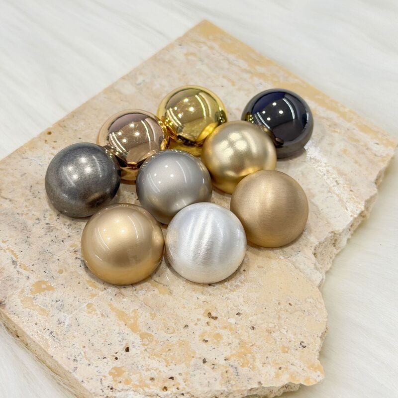 Mushroom-Shaped Smooth Metal Buttons for Coats, Fashionable Overcoats, Trench Coats, Suits, Shirts, Decorative Buttons, Hand-Sewn Buttons