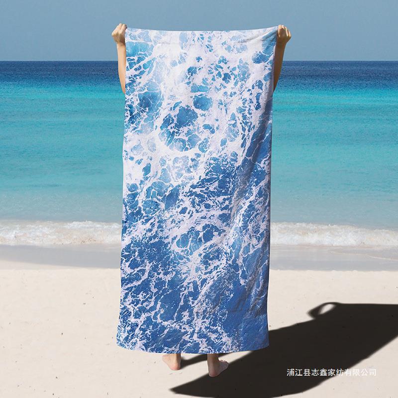 Quick-Drying Beach Towel Large Size Absorbent Bath Towel Home Bath Outdoor Surfing Swimming Single-Sided Quick-Drying Towel