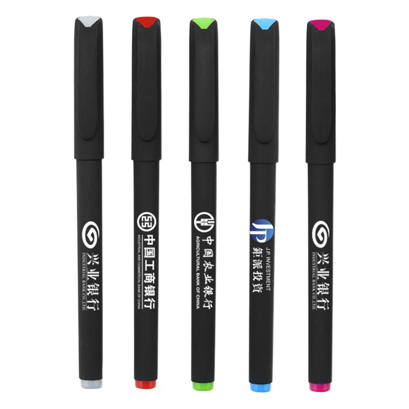 Advertising Pen Engraving Gel Pen Custom Pen Medical Blue and Black Printable Logo Word Signature Qr Code Conference Exhibition Pen