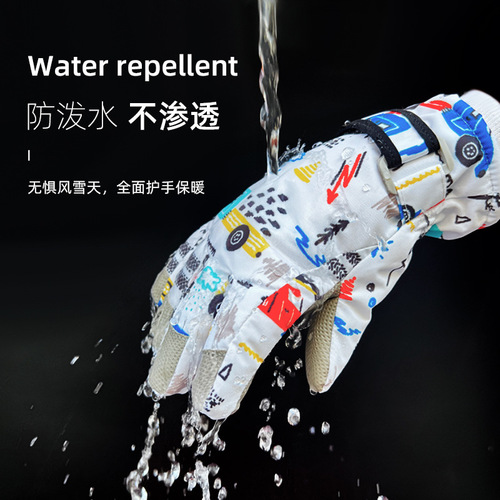 Children's Ski Gloves Winter Warm Gloves for Boys and Girls 7-12 Years Old Fleece Windproof Waterproof Children's Cycling Gloves