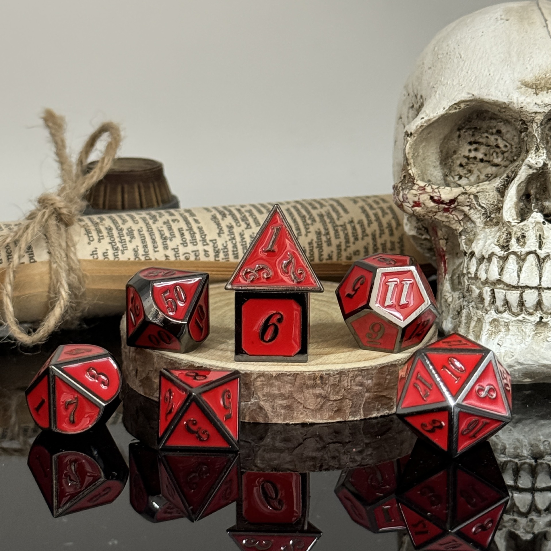 Dados de metal dnd dragón y mazmorras juego de mesa juego de dados sólidos trpg running ground poliedro cromado