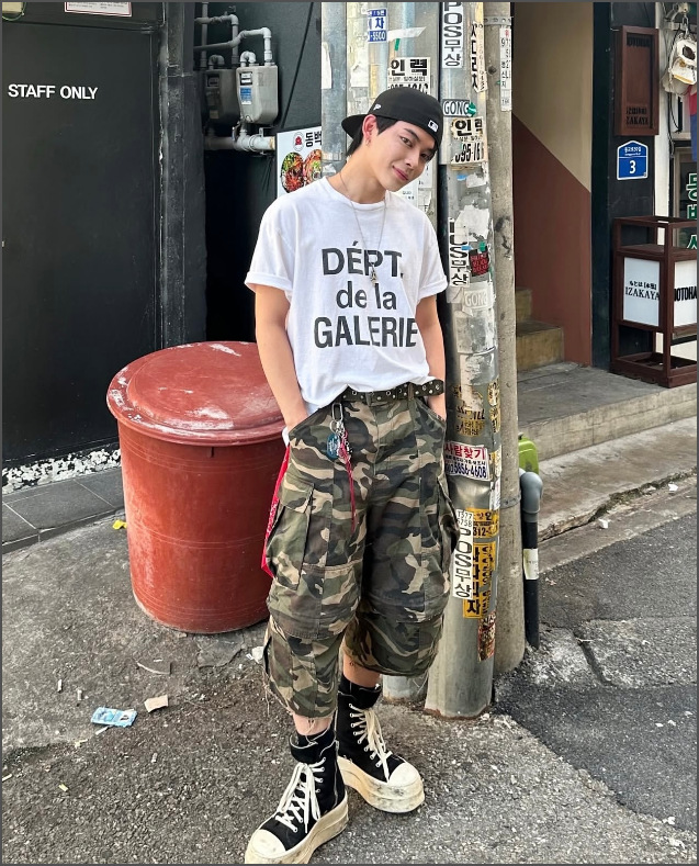 Men's Camouflage Cargo Shorts Loose Fit Deconstructed Streetwear_voghion.com