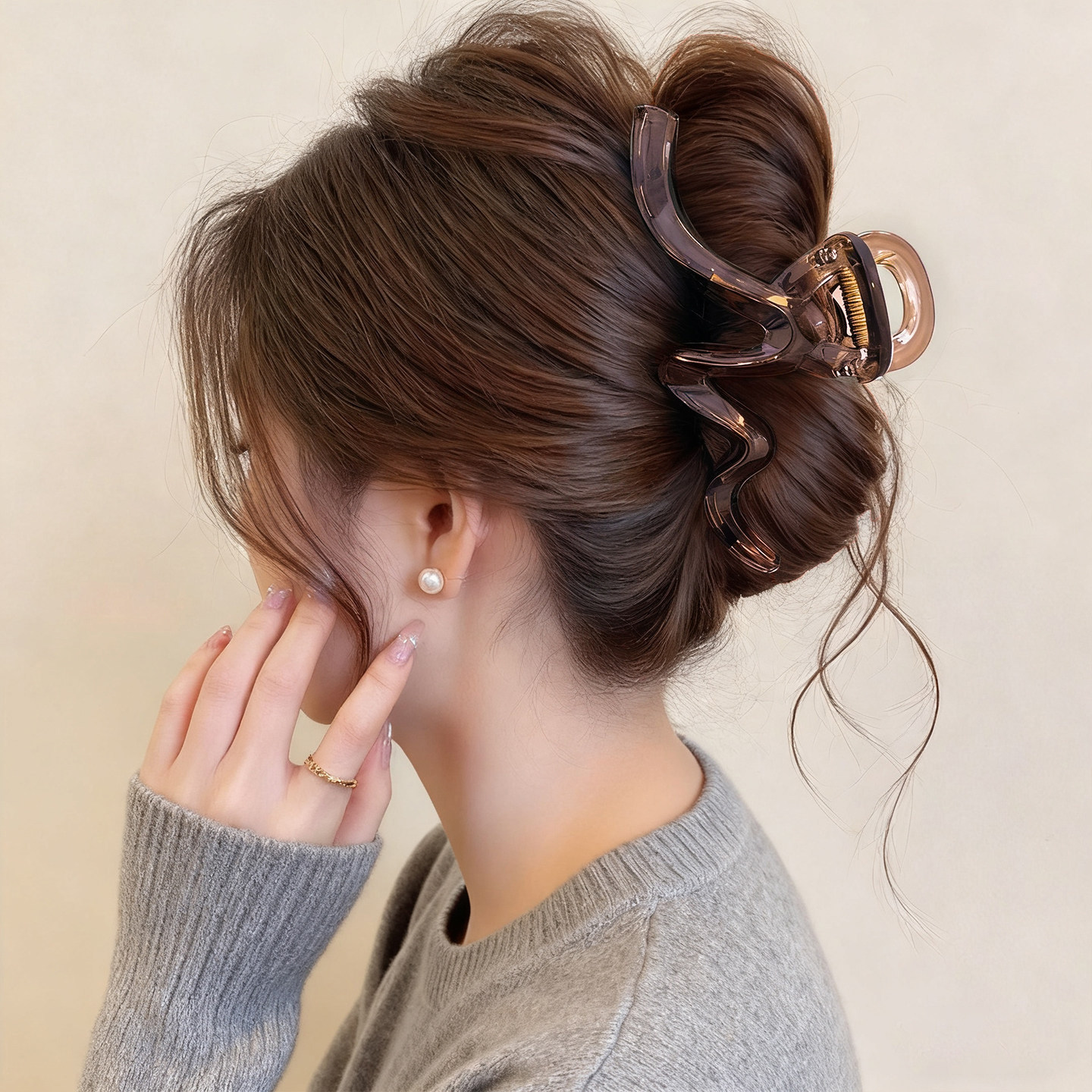 3# wavy brown gripper (clip length is about 14cm)