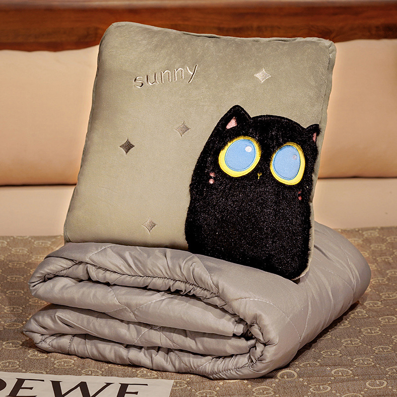 Almohada edredón de doble uso engrosada manta siesta de oficina almohada dos-en-uno plegable coche almohada lindo