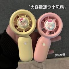 新しいポータブルキティ猫ミニマカロンカラー学生寮ファンハンドヘルド USB 充電式小型ファン