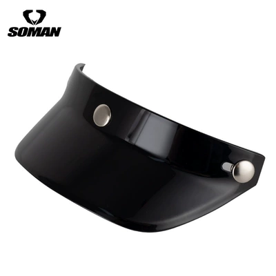 Motorcycle Helmet Brim Motorcycle Retro Helmet Three-Button Sun Visor Prince Helmet Flying Helmet Brim My01 (Dəbilqə (Kaska) aksesuarları) - black