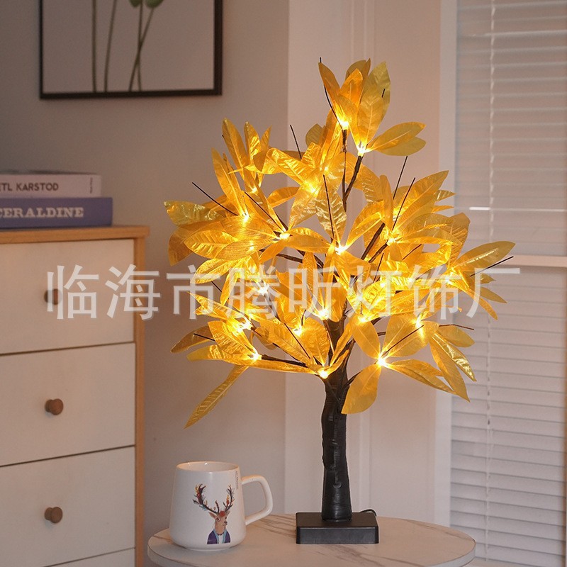 Luz de árbol LED rosa fruta ciruela color mariposa luz de abedul azul pálido hoja de arce huevo de oliva