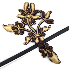 Bai Xi Subsidiary Tang suit improved cheongsam button and bead cotton round buckle folk style ethnic style orchid flower cluster fabric round buckle