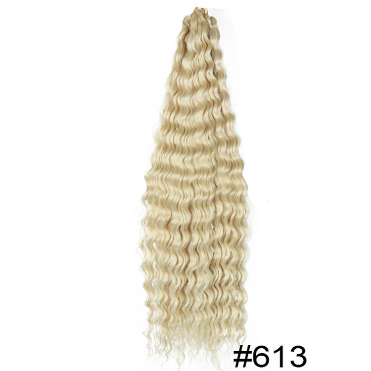 Peluca de Fibra Sintética, Cabello con Ondas Profundas, Ondas Grandes, 30 Pulgadas, 120g, Fábrica de Cabello de Crochet Xuchang