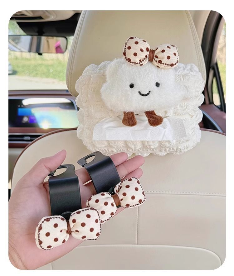 Car-mounted tissue box, car trash bin, hanging tissue bag for women, car tissue box hanging bag, sun visor seat decoration