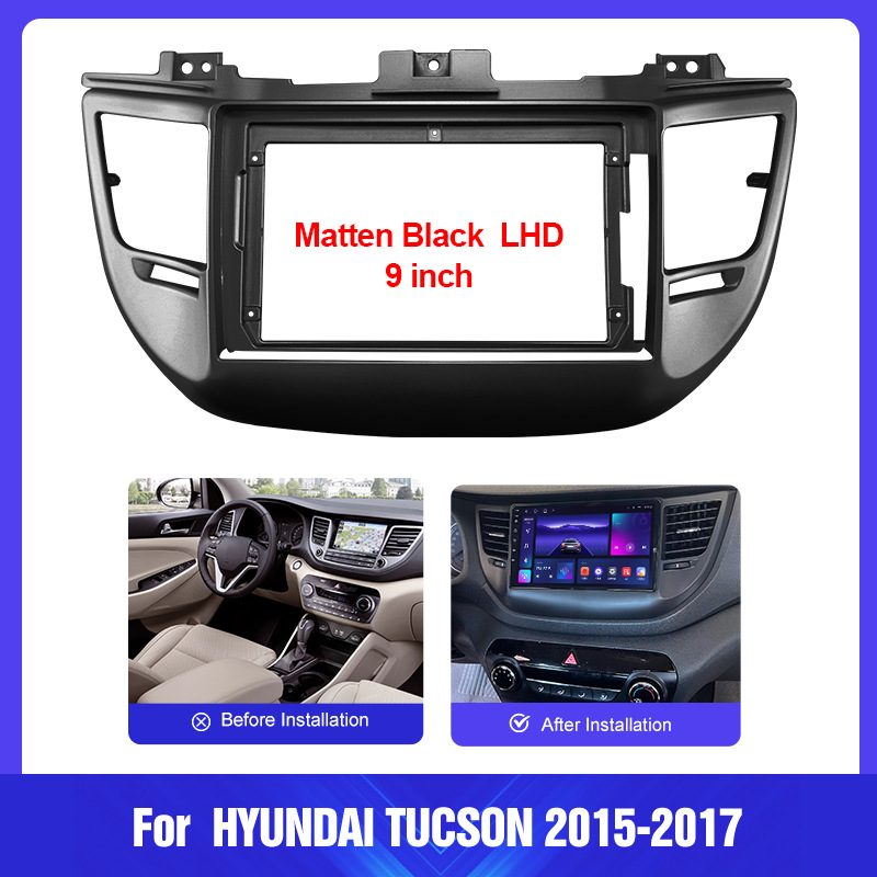 Car Central Control Large Screen Navigation Face Frame Versatile Frame Modification Panel Suitable for 15-17 Hyundai Tucson