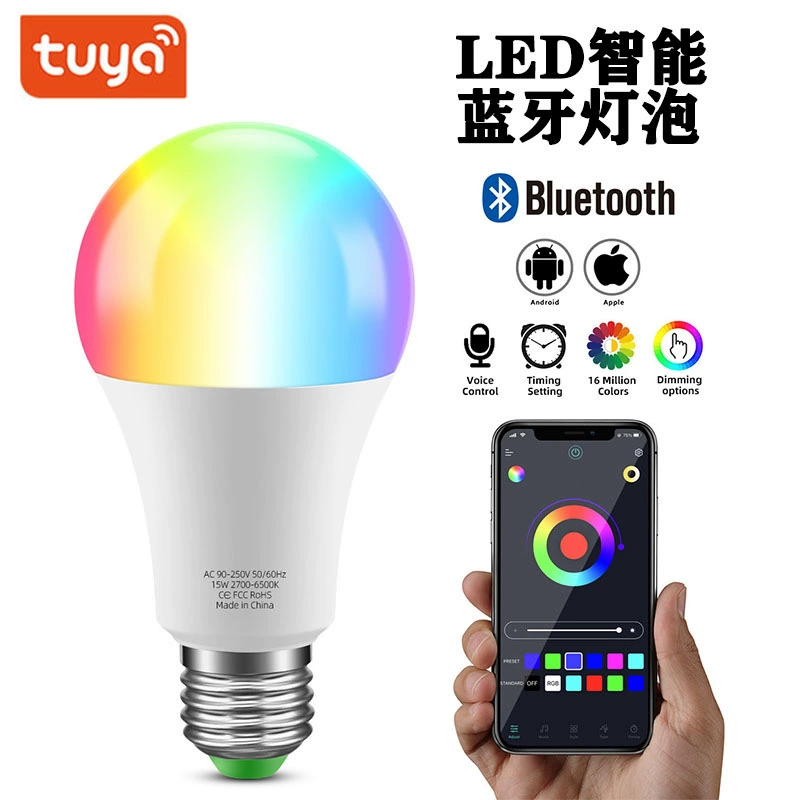 Cross -border explosion LED graffiti smart Bluetooth bulb RGBCCT mobile phone APP control Tuya wifi bulb