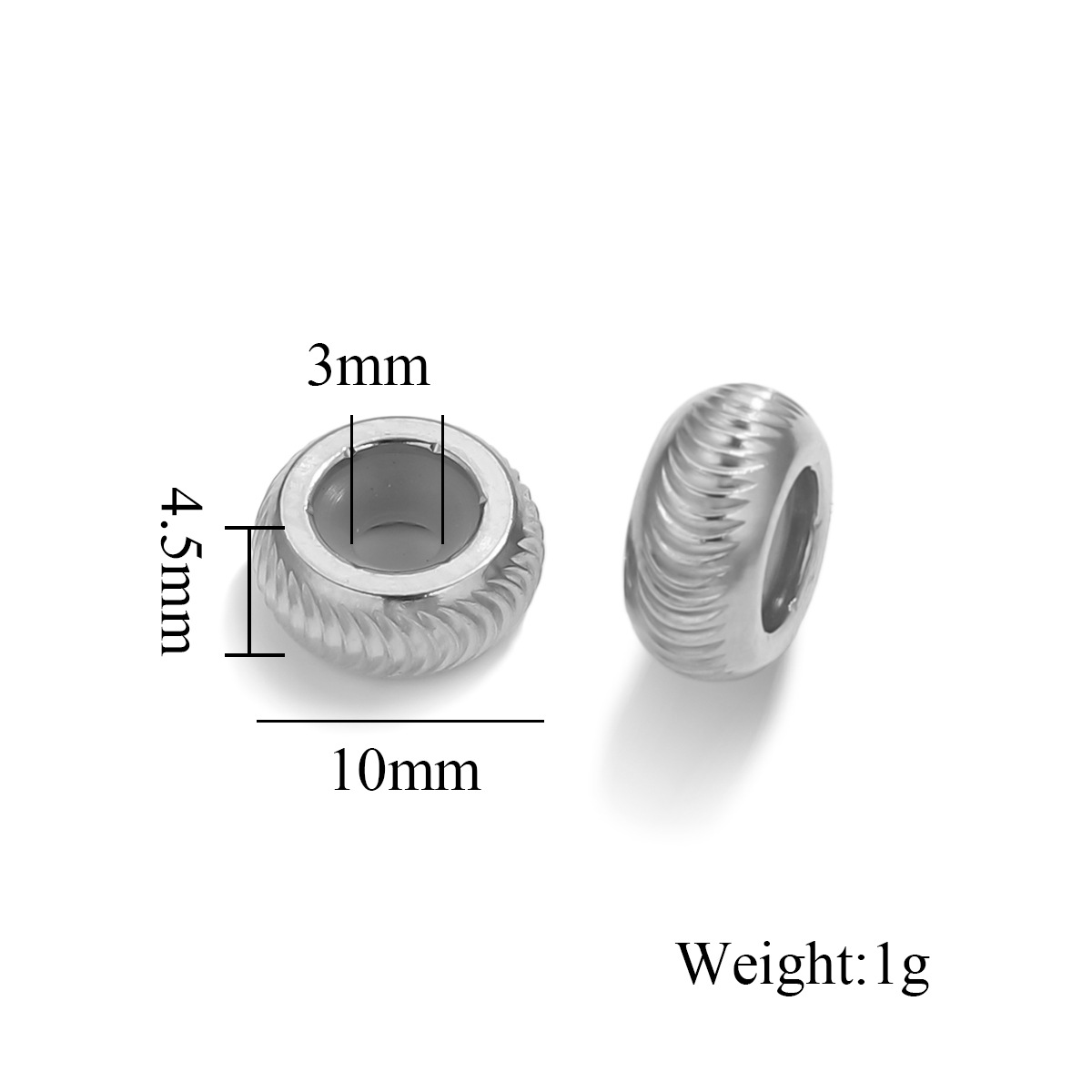 Acero inoxidable ajustable de silicona mano collar de cuentas sueltas joyas de pulsera de oro DIY color retainer joyas al por mayor