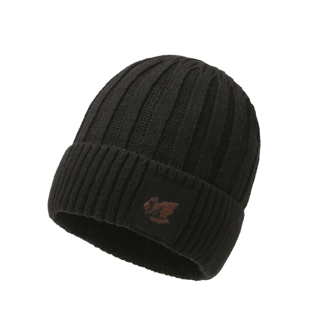 Knitted hat and neck warmer set unisex, 3‑piece with gloves, fleece‑lined, warm winter