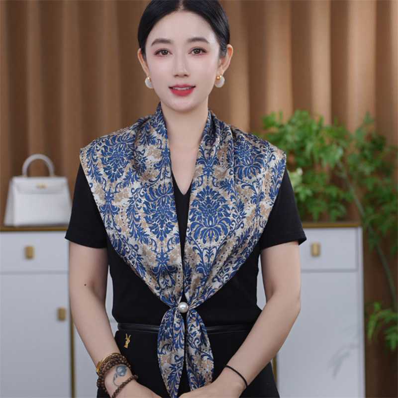 韩版新款复古时尚护颈三角巾百搭丝巾气质女士围巾|undefined