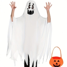鬼怪成人披风儿童万圣节幽灵装男童服装亲子表演T装饰白幽灵斗篷