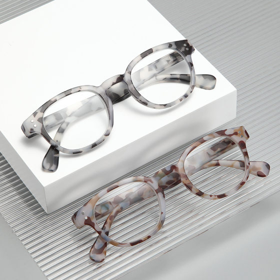 New presbyopic glasses anti-blue light round retro presbyopic glasses with degrees middle-aged floral glasses leopard print presbyopic glasses