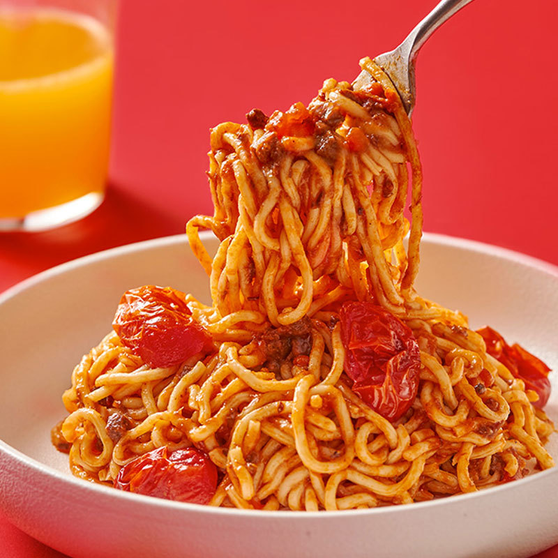 Birthday Peach brand fresh pasta 225g tomato meat sauce Tongxin spaghetti spaghetti instant noodles wholesale