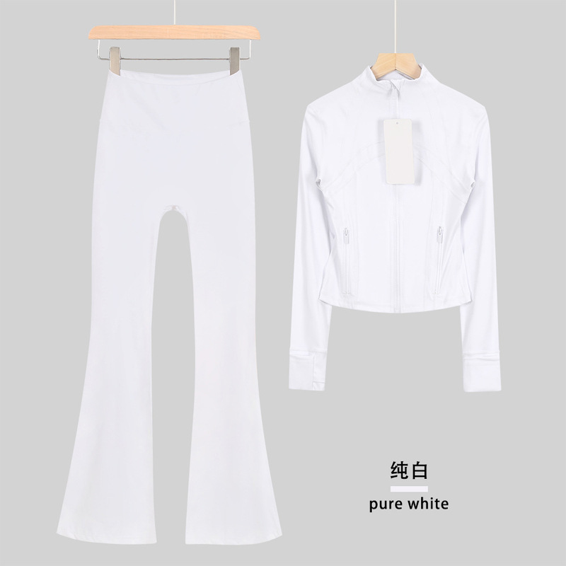 LULULACIE喇叭短款立领夹克运动套装DF外套上衣长袖女健身瑜伽服|undefined