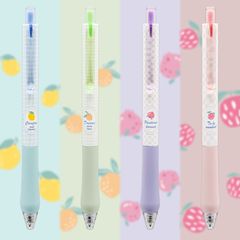东米806A缤果限定按动中性笔学生速干刷题笔CS双珠水果格纹签字笔