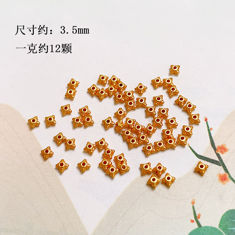 S925 Silver Gold-Plated 2mm 2.5mm Spacer Beads Crystal DIY Bracelet Necklace Accessories Hand String