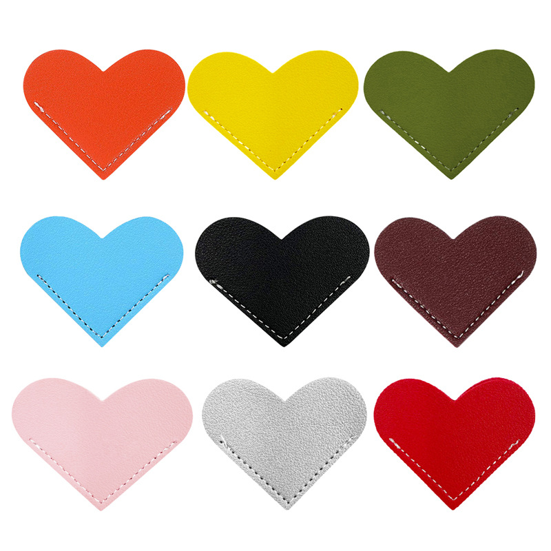 Los fabricantes suministran un gran número de en stock cuero amor notas adhesivas marcador regalo para amigos amor forma marcador pegatinas