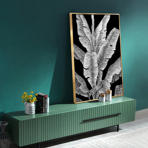 Banana leaf entrance hall decoration painting living room background wall painting Nordic style simple corridor aisle crystal porcelain wall painting