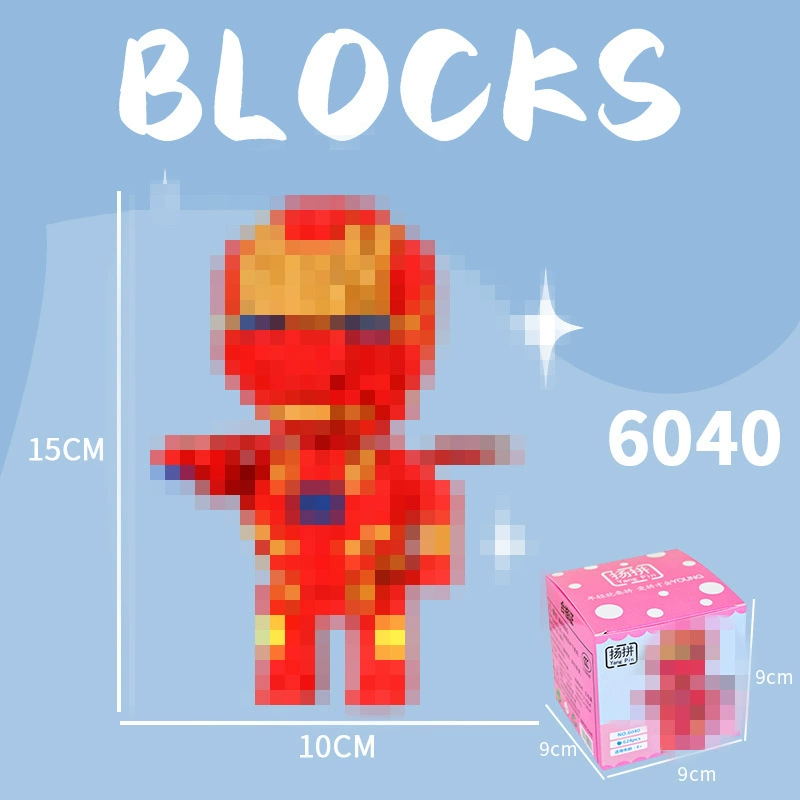 Cartoon Building Block Toy Set, Mini Constructor Doll, 9×9×9 cm, Assorted Character Designs