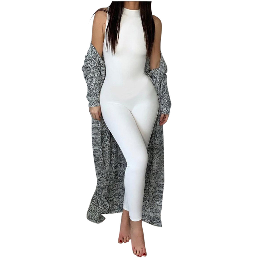 175g Weight Sleeveless Sleeve Length Full Length Pants Length Polyester Fabric Type High Waist Waist Line Casual Pants, Jumpsuits Pants Type High Elasticity Elasticity Holiday, Daily, Date Occasion Skinny Fit Type Solid Color Pattern Summer Season Women's Gender Streetwear Style Wholesale Women's Streetwear Solid Color Sleeveless Bodysuits 30