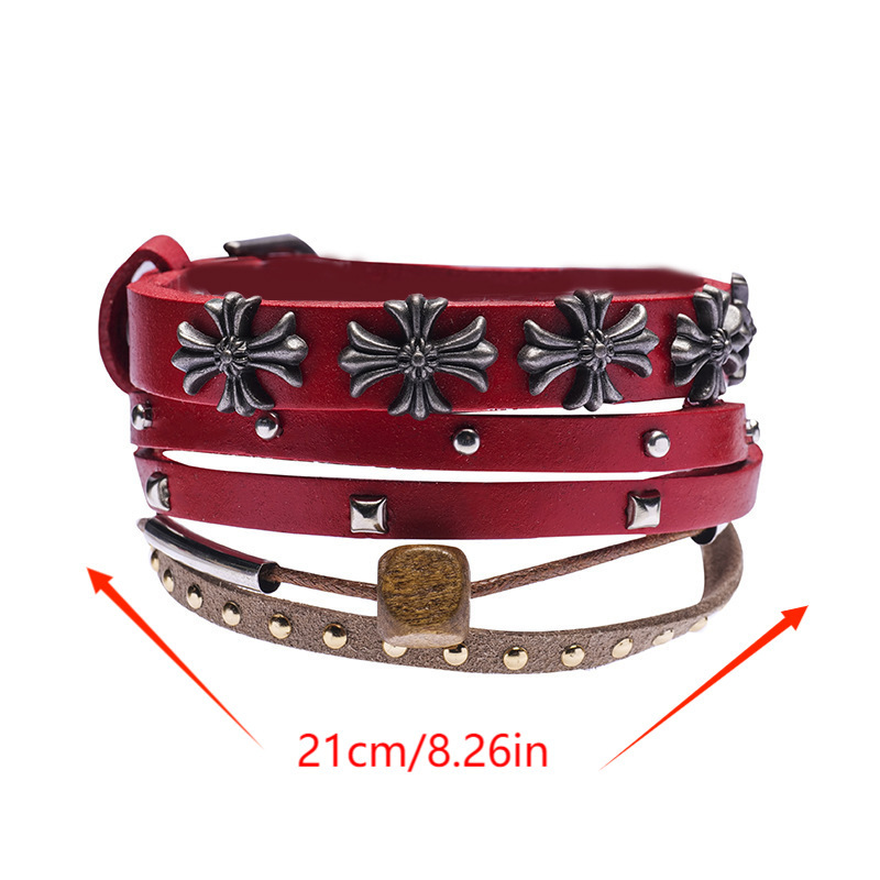 Cross-border exclusive hot sale three-piece woven leather bracelet multi-layer suit vintage men's jewelry