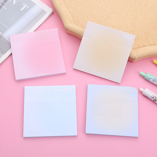 Gradient Macaron Color Sticky Notes Student Convenient Message Sticker Can Tear N Times Office Memo Notebook Sticky Pad