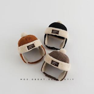 Autumn and winter baby hat children's warm hat plush landlord hat ear protection boys and girls Lei Feng cap fleece-lined thick