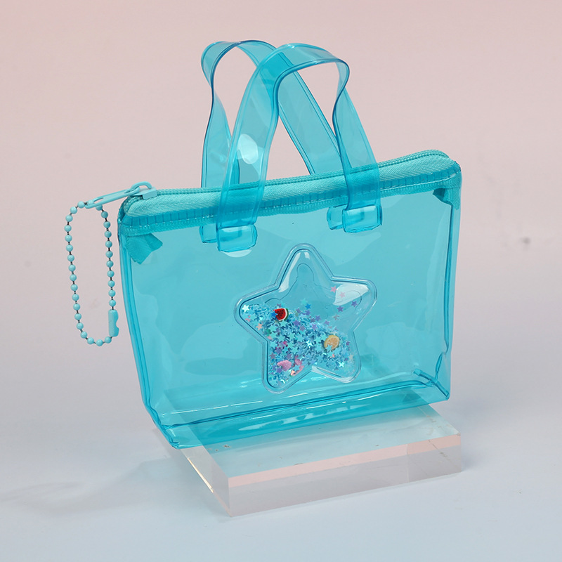 All Seasons Season Women's Star Solid Color PVC Zipper Coin Purses